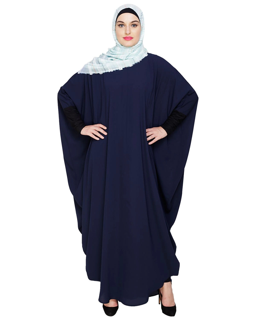 baraqah female blue color modest fashion abaya 