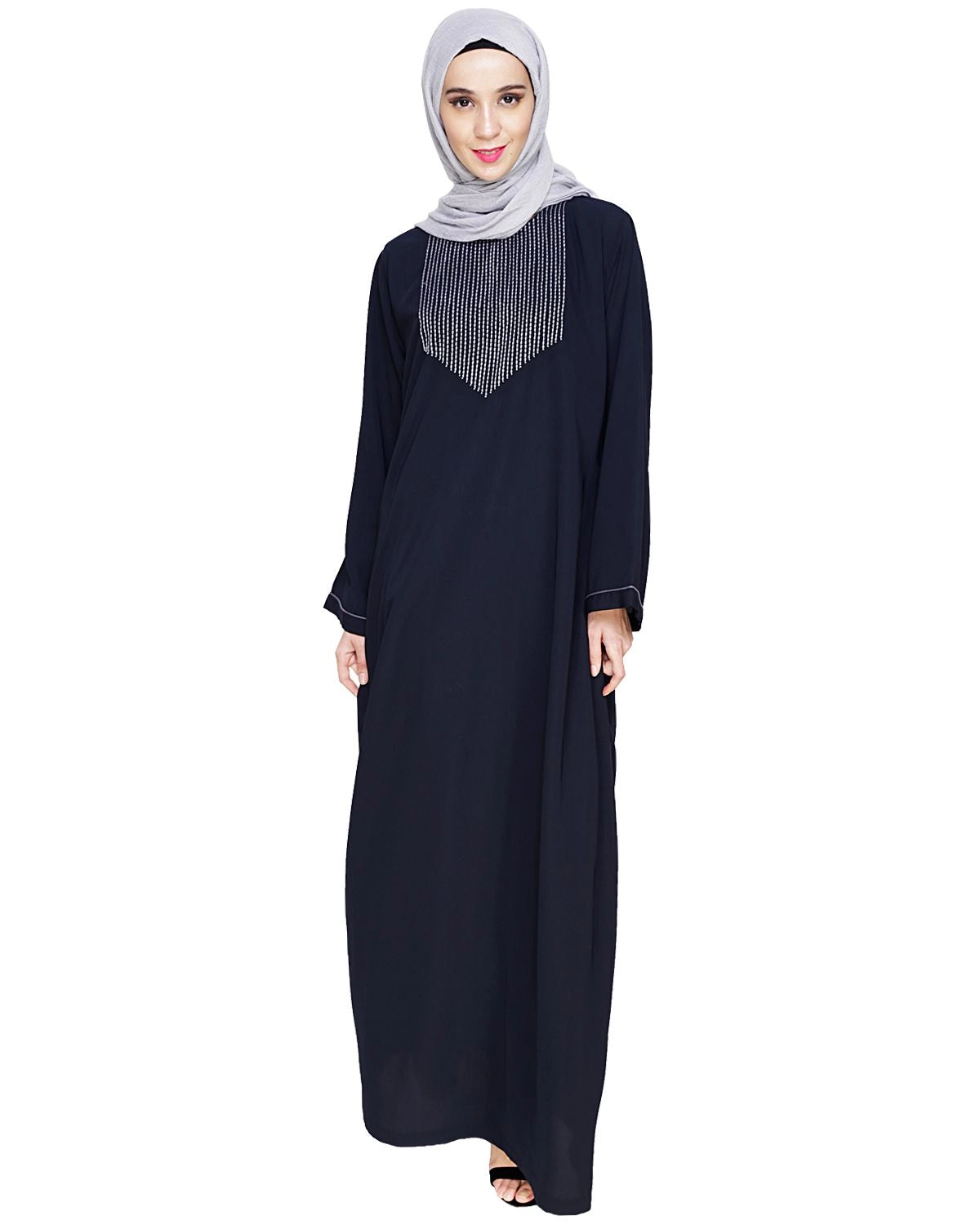 Embroidered Blue Dubai Style Abaya