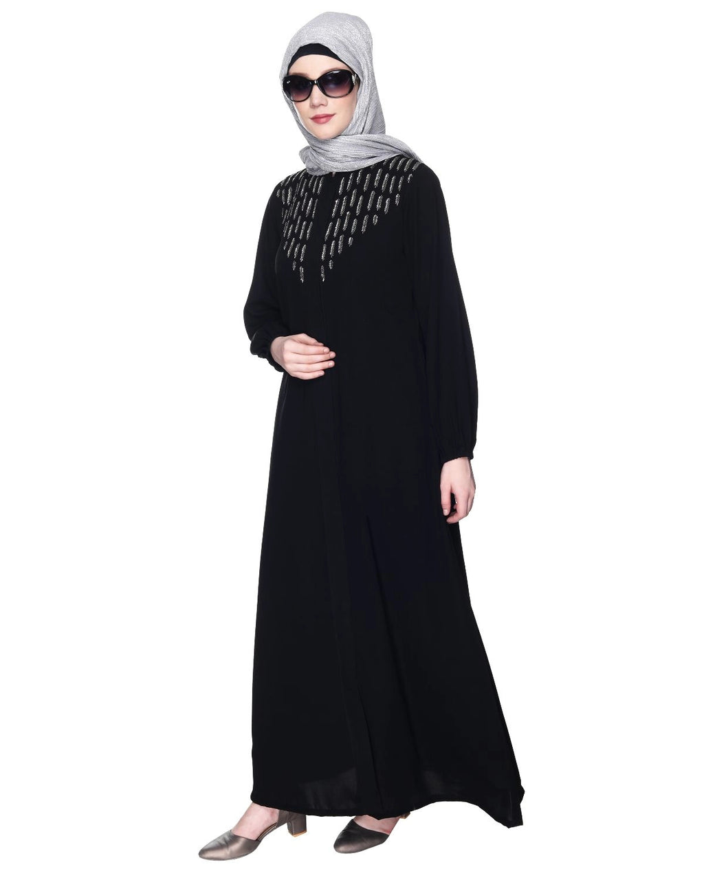 baraqah female black color modest fashion abaya for women