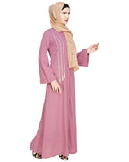 baraqah female pink color modest fashion abaya  for women 