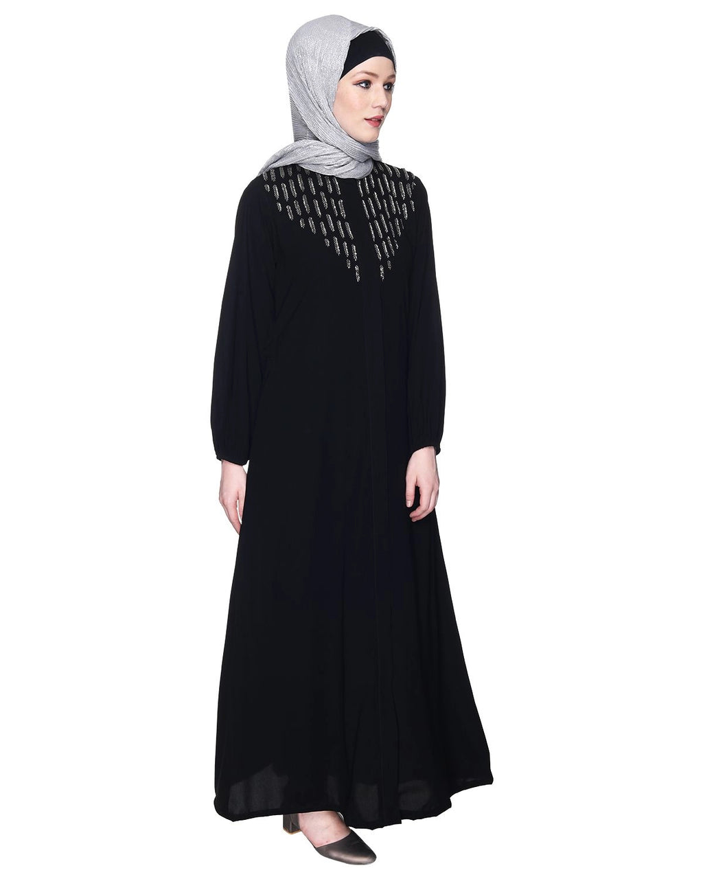 baraqah female black color modest fashion abaya for women