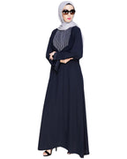 baraqah female blue color modest fashion abaya for women