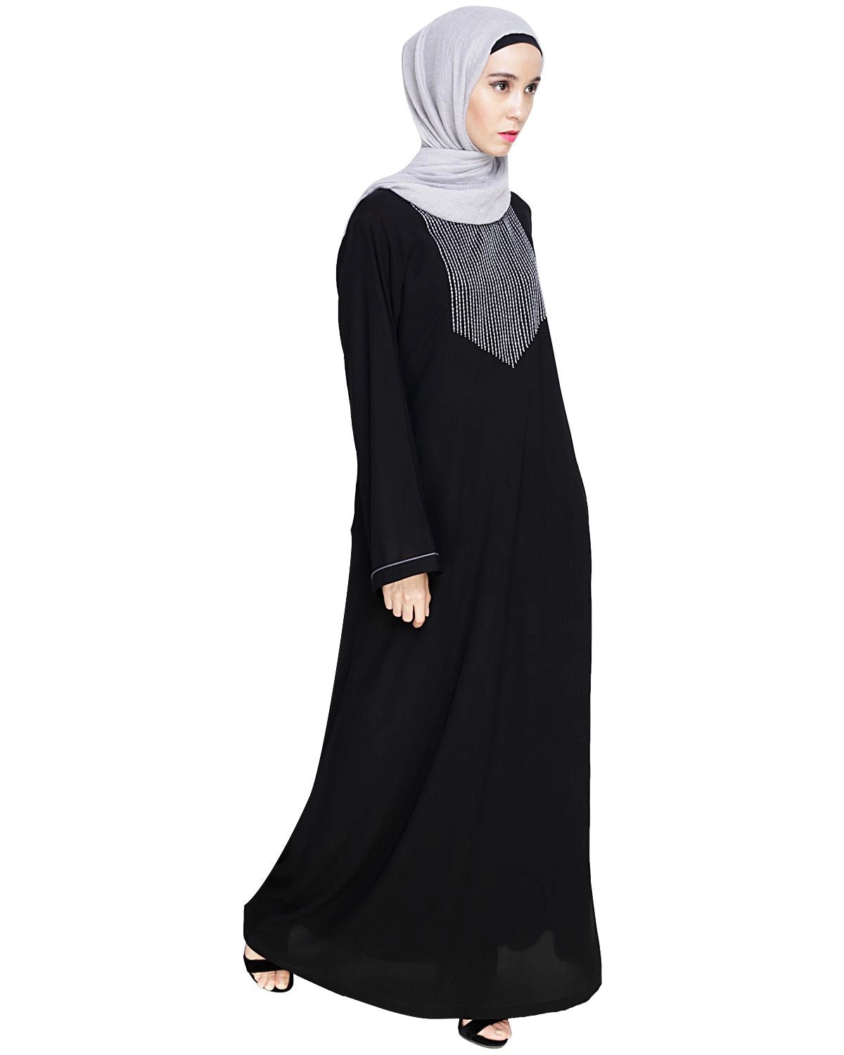 Embroidered Black Dubai Style Abaya
