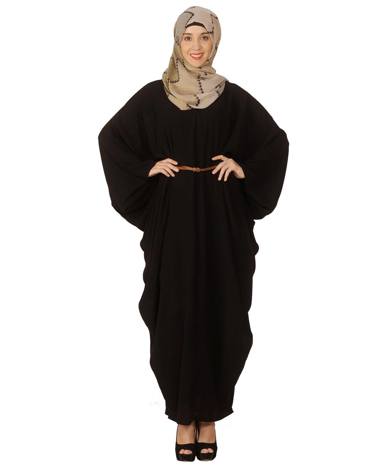 baraqah female black modest fashion abaya 