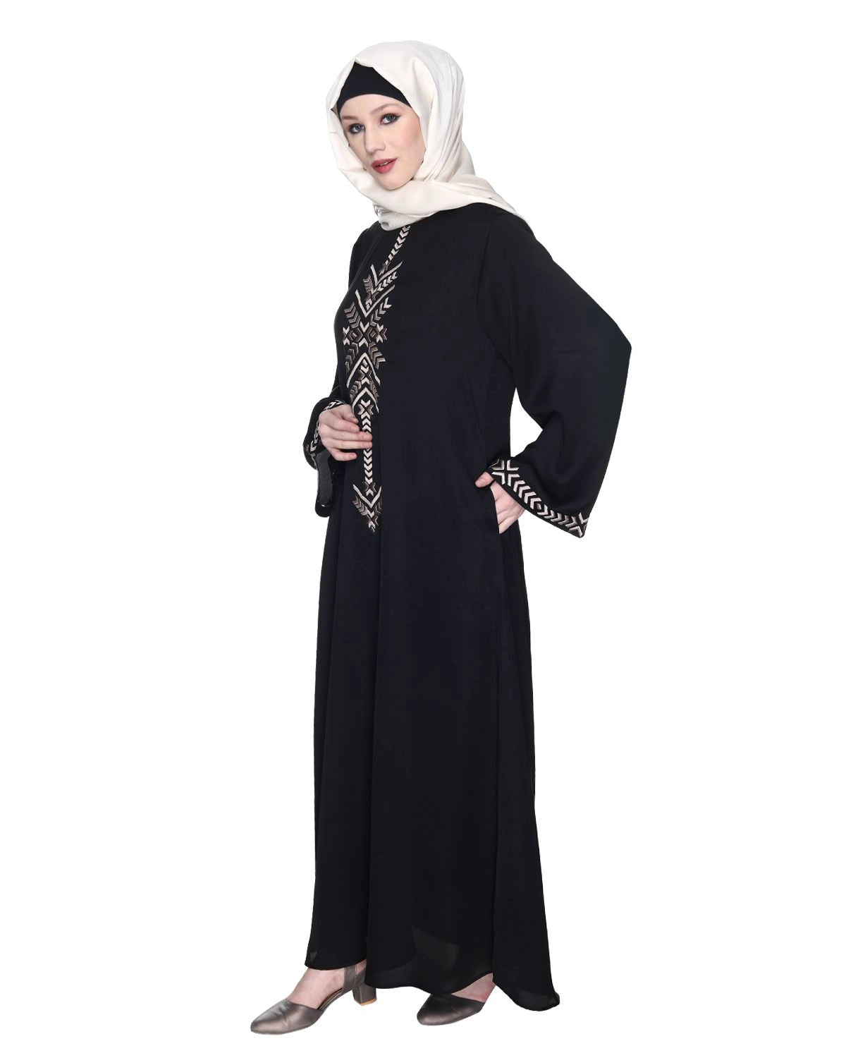 baraqah female black modest fashion abaya 