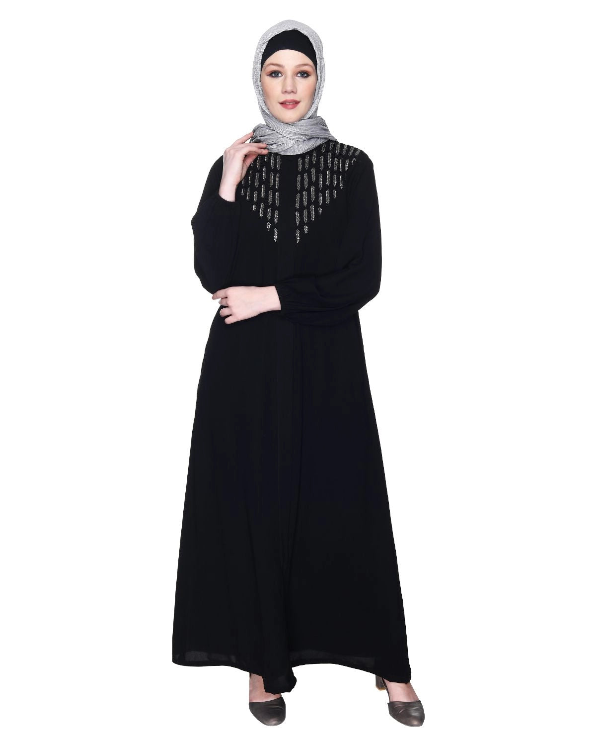 baraqah female black color modest fashion abaya for women