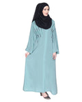 baraqah female sky blue color modest fashion abaya for women
