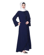 baraqah female blue color modest fashion abaya for women