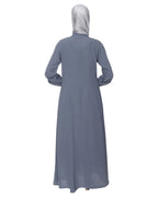 baraqah female grey color modest fashion abaya for women