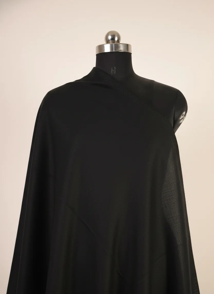 baraqah black color pure handmade pashmina stole for women 