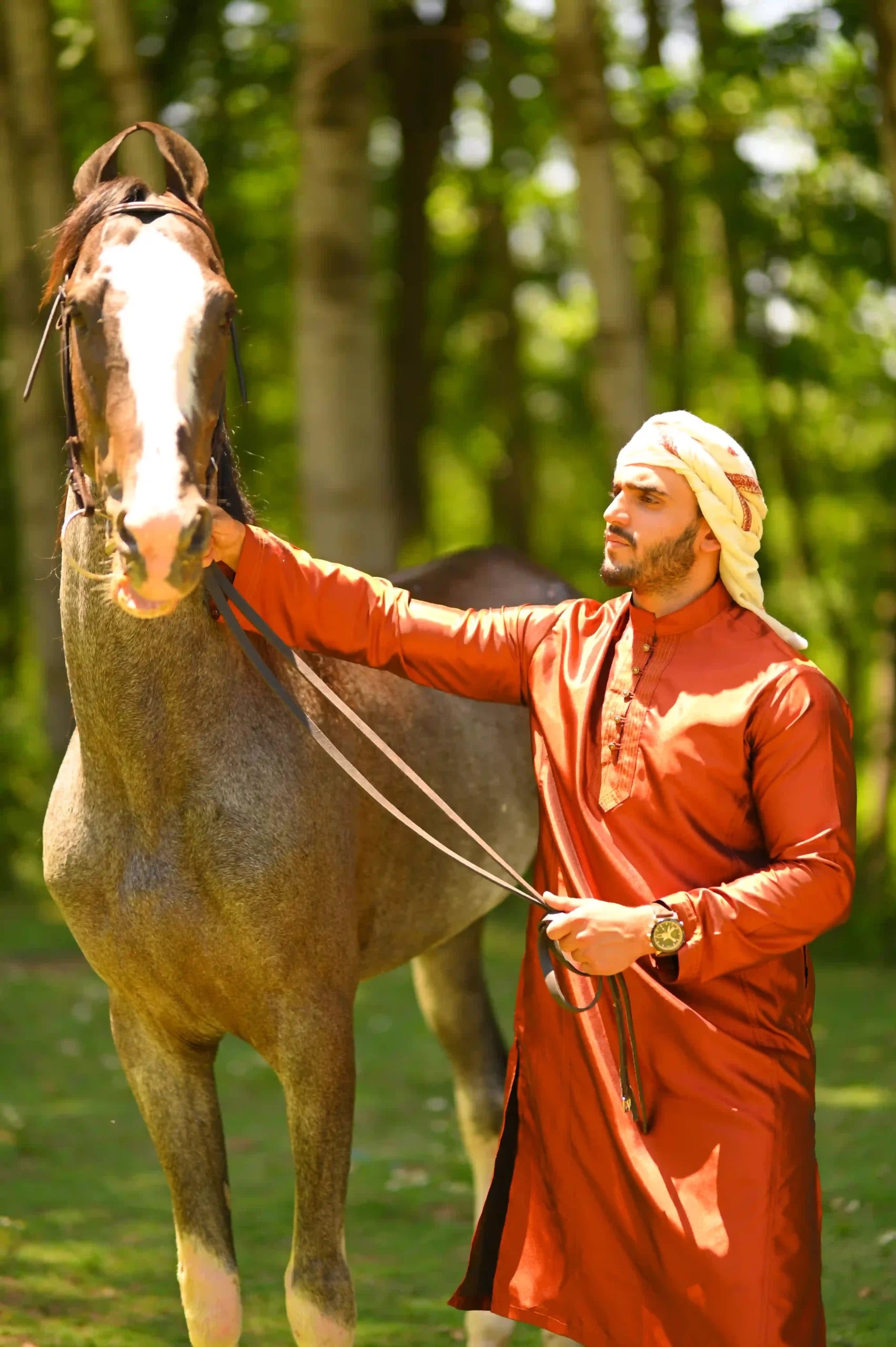 baraqah men brick red color summer kurta pajama 