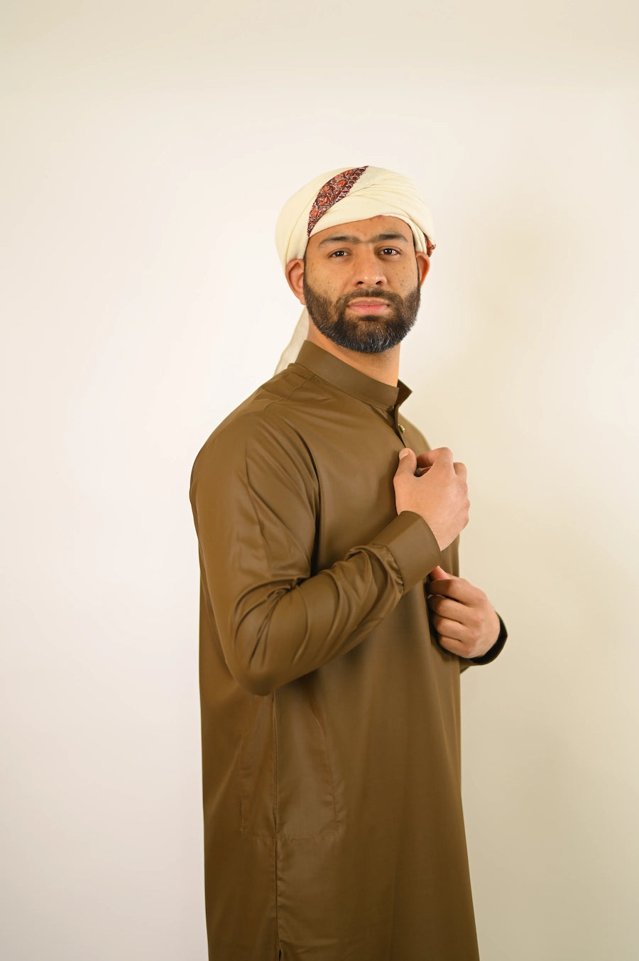 brown color men summer kurta pajama 