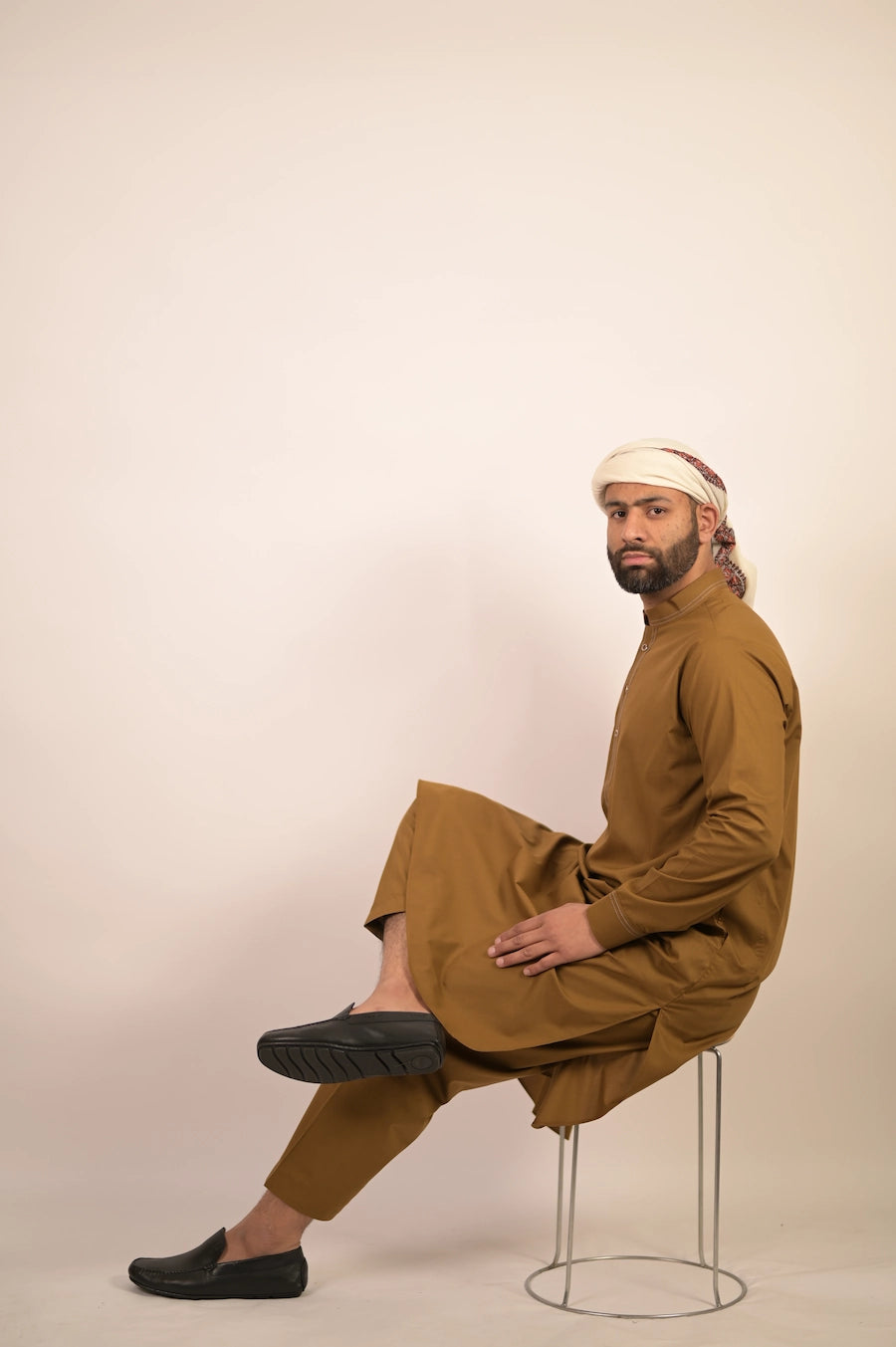 caramel brown summer kurta pajama for men 