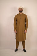 caramel brown summer kurta pajama for men 