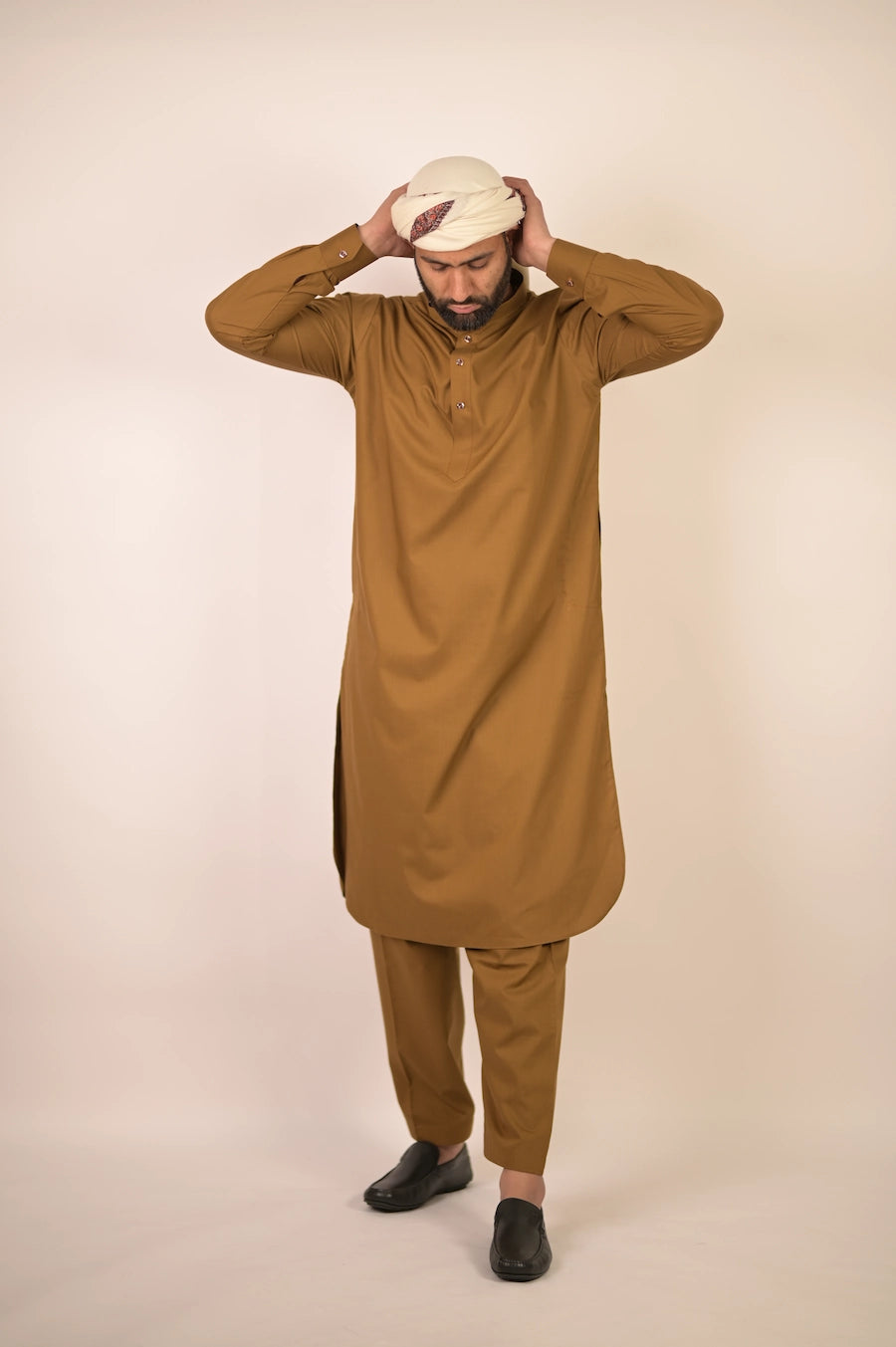 caramel brown summer kurta pajama for men 