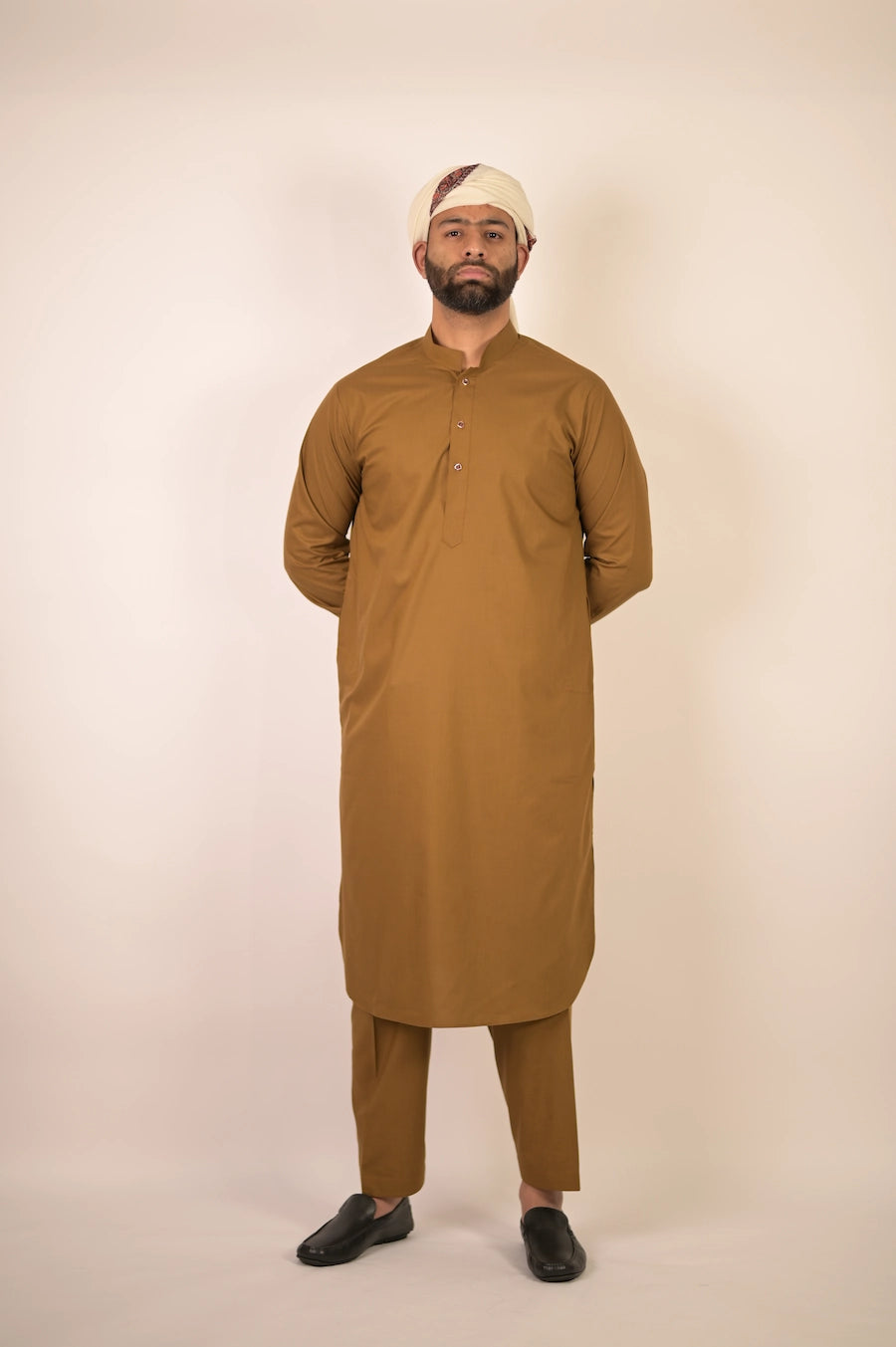 caramel brown summer kurta pajama for men 