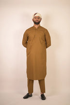 caramel brown summer kurta pajama for men 