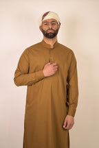 caramel brown summer kurta pajama for men 