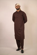 chocolate brown men summer kurta pajama