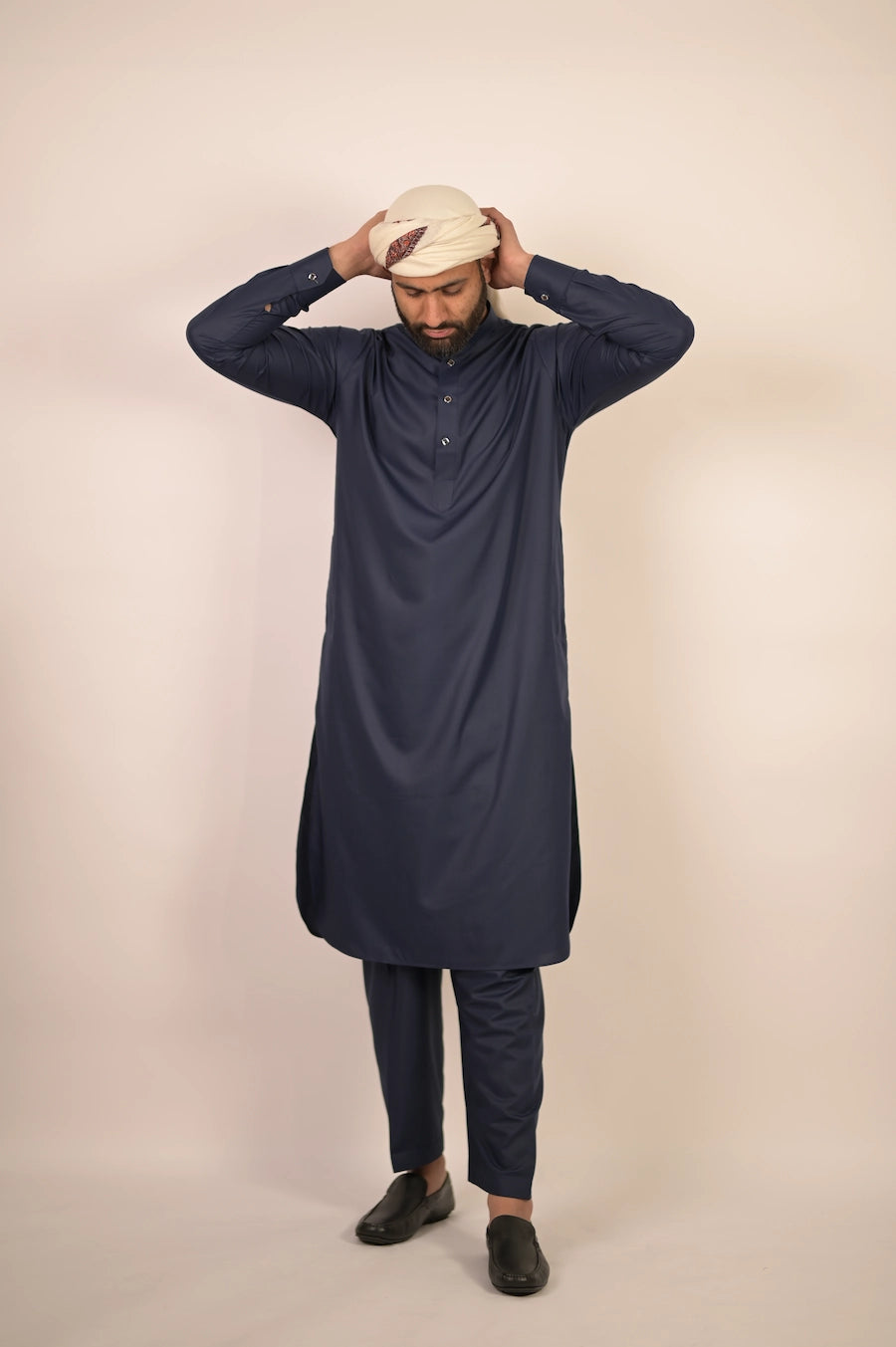 dark blue summer kurta pajama for men 