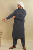 dark grey gents summer kurta pajama 