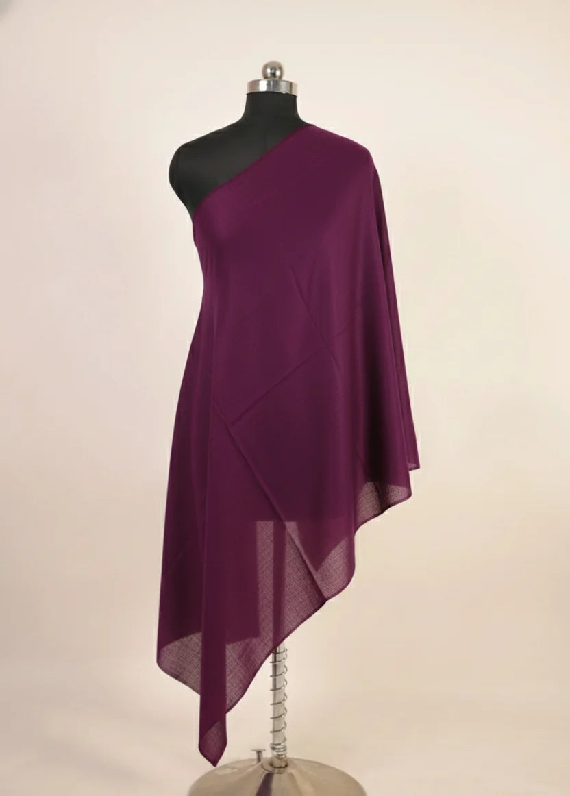 deep purple color pure pashmina female stole 