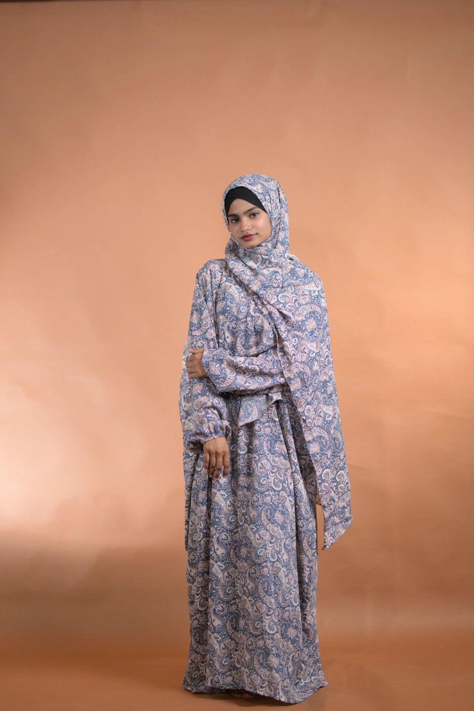 Cobalt Paisley Floral Abaya
