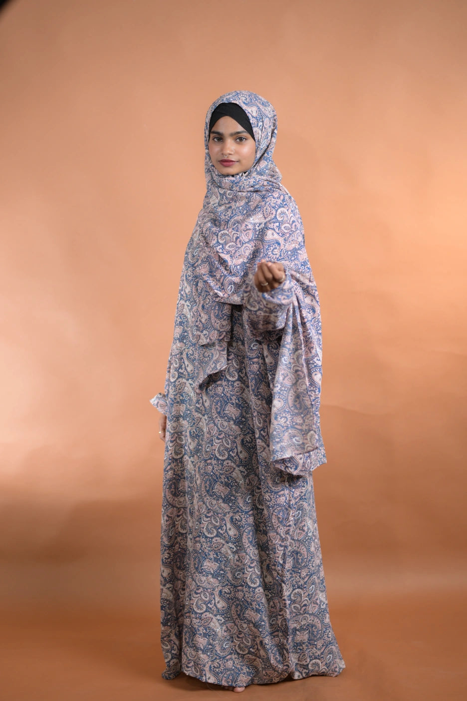 Cobalt Paisley Floral Abaya