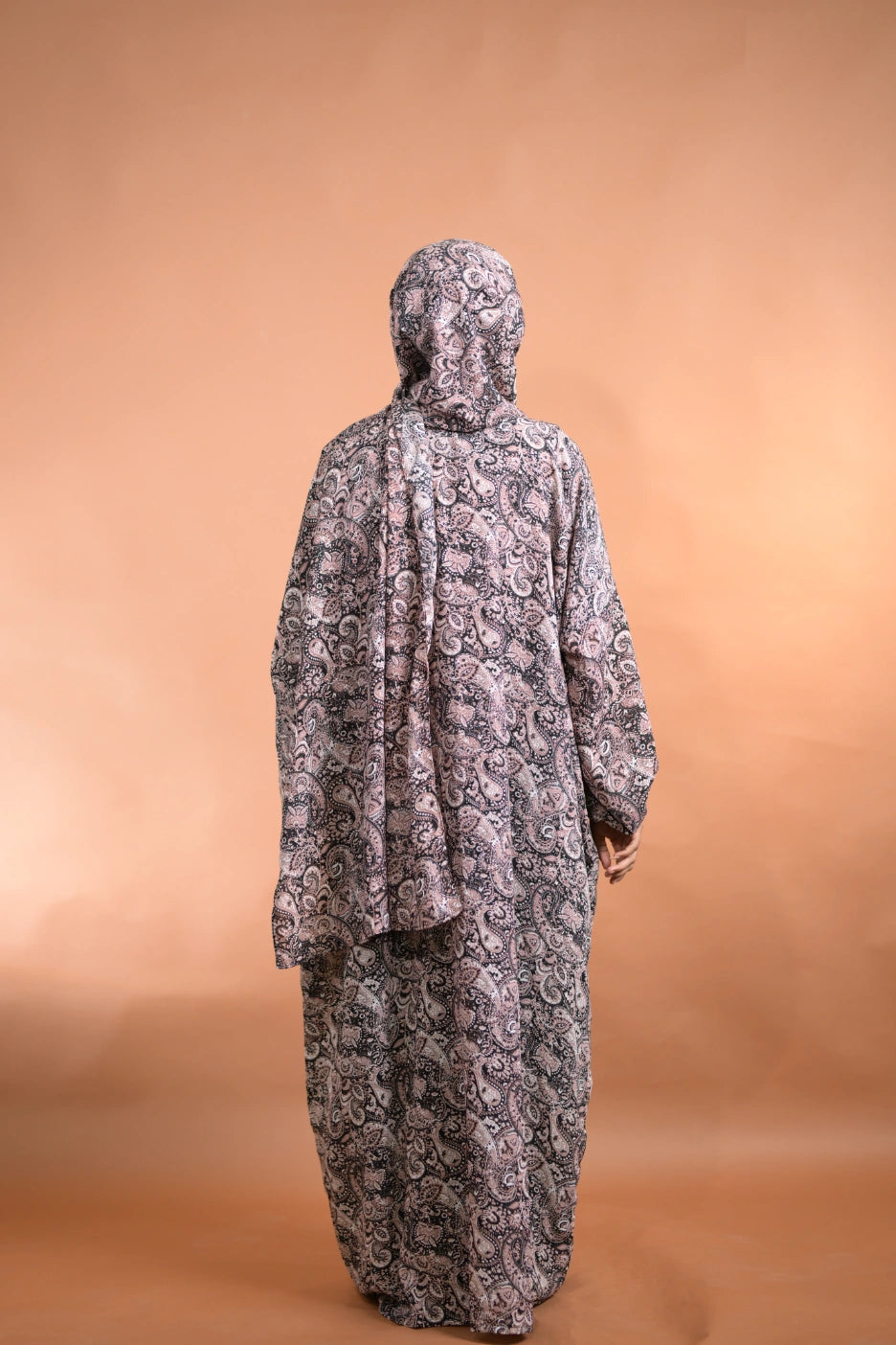 Black Paisley Floral Abaya