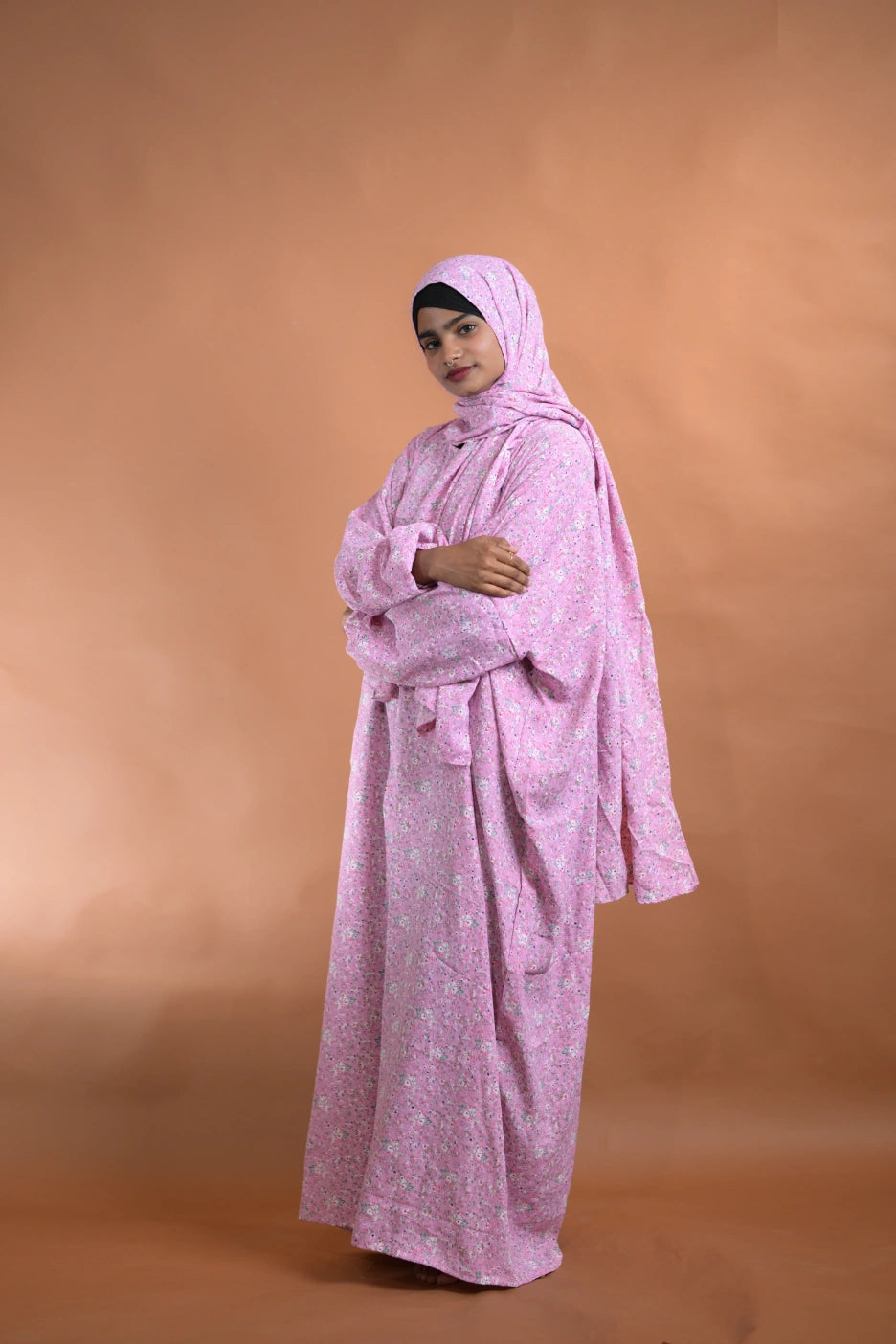 Orchid Pink Floral Abaya