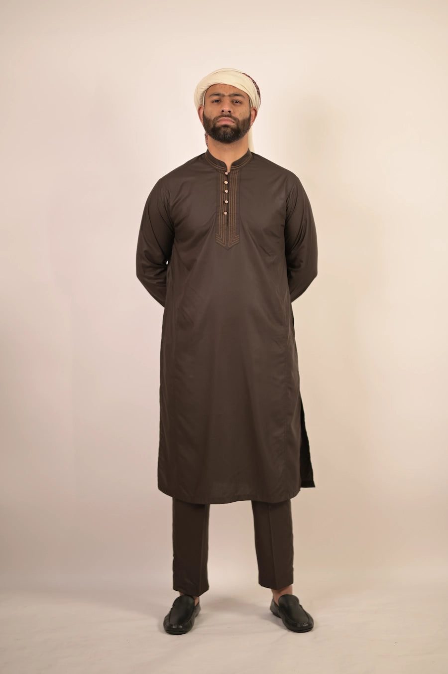 fossil grey color summer kurta pajama for men 