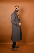 baraqah fossil grey winter overcoat for men 