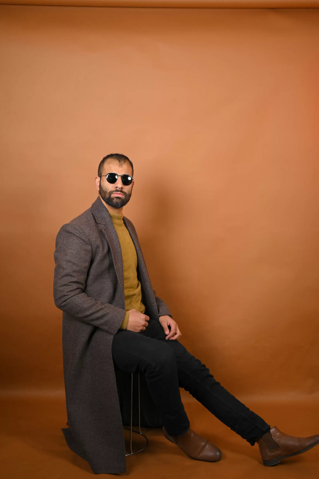 baraqah fossil grey winter overcoat for men 