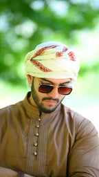 baraqah men glossy brown summer kurta pajama 