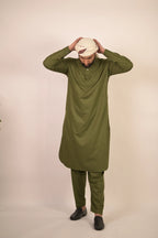 green color summer kurta pajama for men 