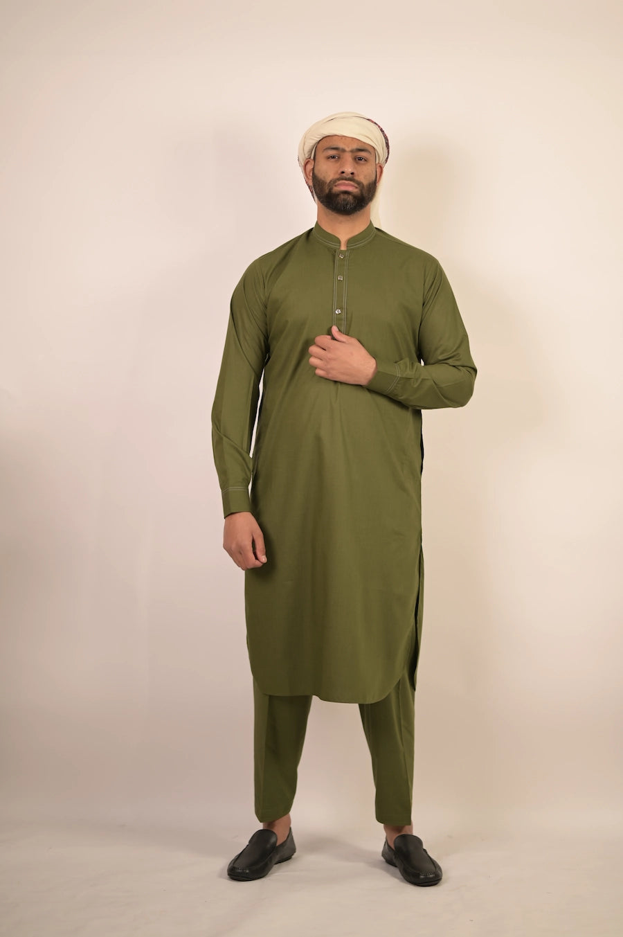 green color summer kurta pajama for men 