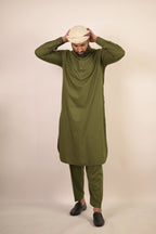 green color summer kurta pajama for men 