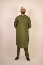 green color summer kurta pajama for men 