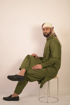 green color summer kurta pajama for men 