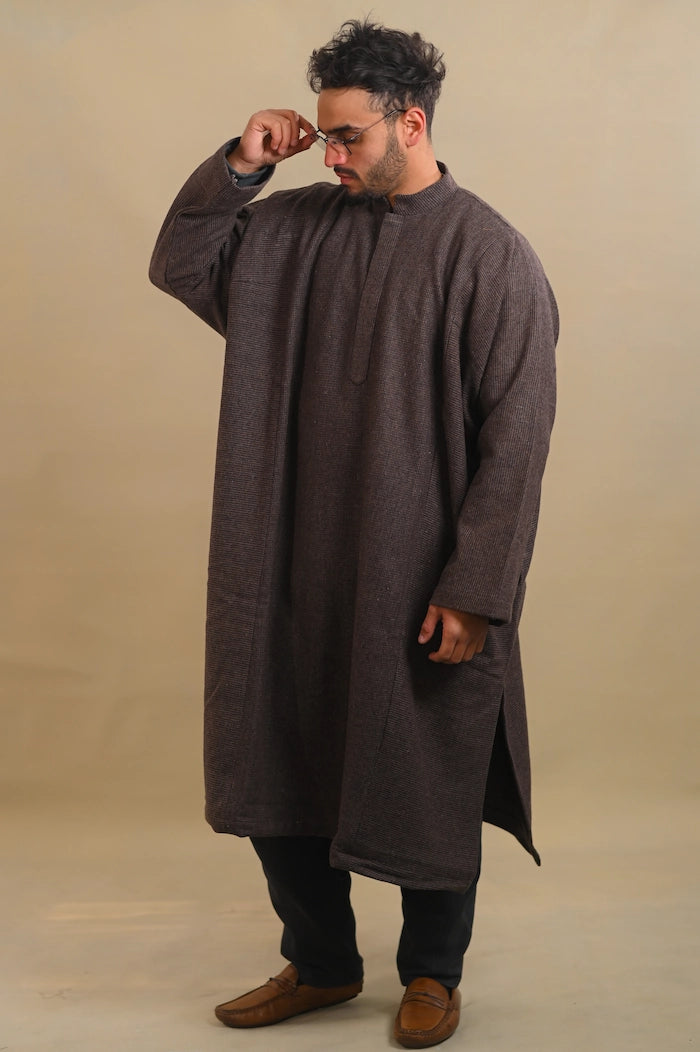 baraqah grey color men winter pheran 