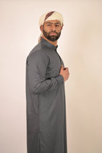 grey color summer kurta pajama for men 