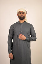 grey color summer kurta pajama for men 