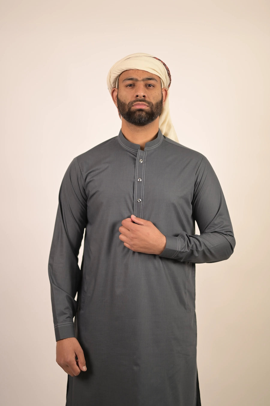 grey color summer kurta pajama for men 