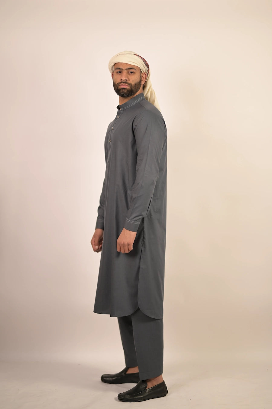 grey color summer kurta pajama for men 