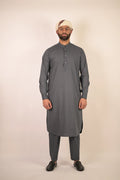 grey color summer kurta pajama for men 