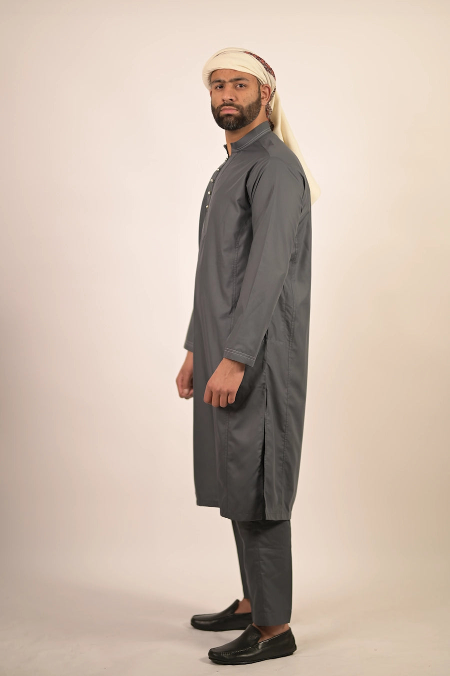 grey color summer kurta pajama for men 