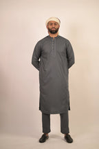 grey color summer kurta pajama for men 