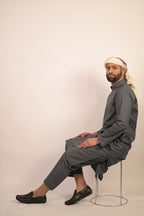 grey color summer kurta pajama for men 