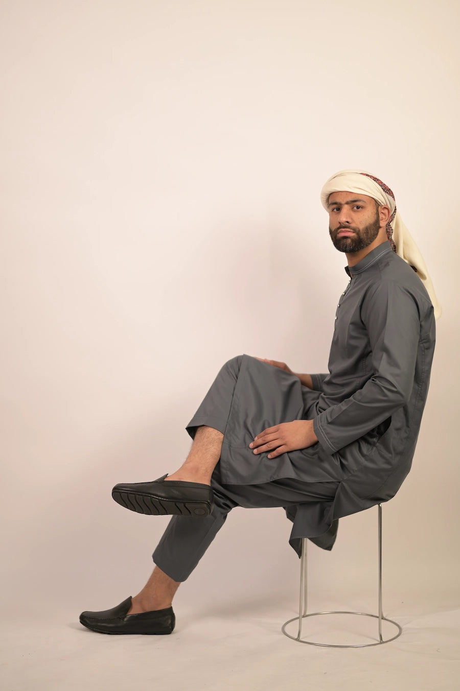 grey color summer kurta pajama for men 