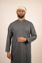 grey color summer kurta pajama for men 